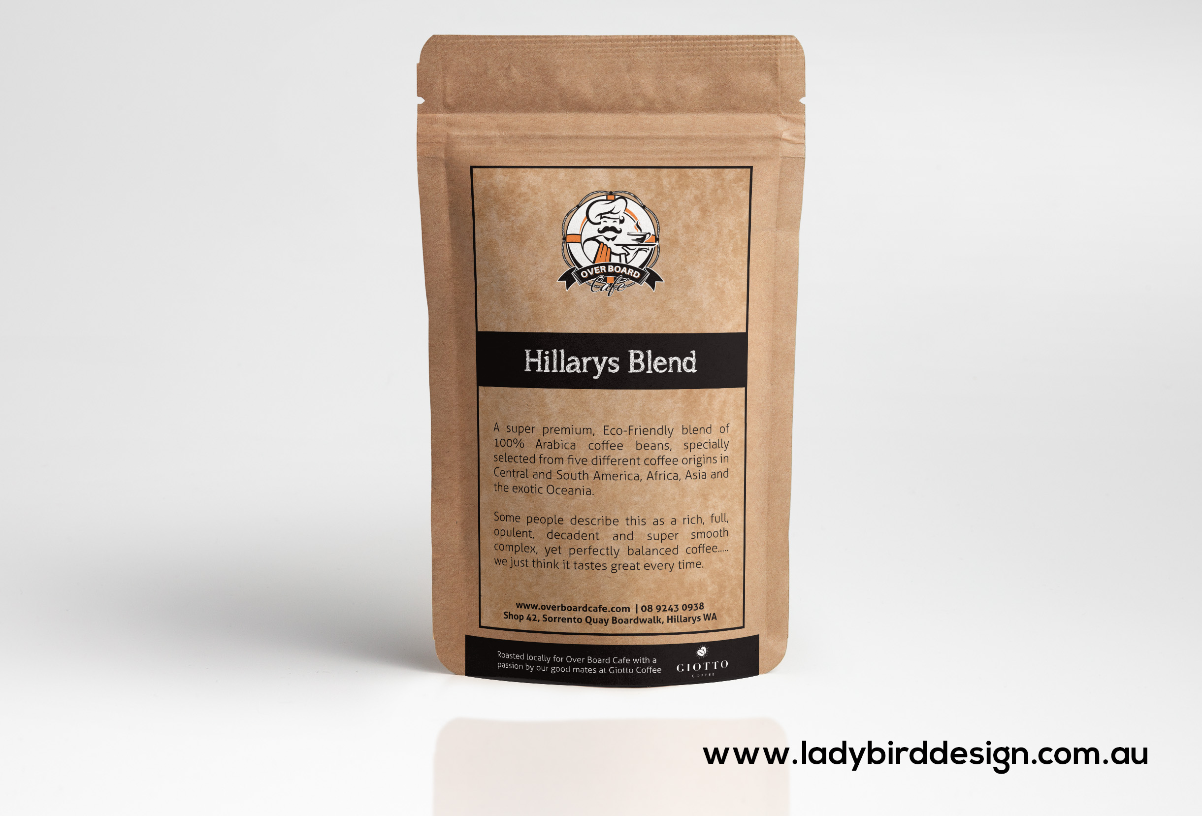 Pouch coffee food packaging graphic design perth