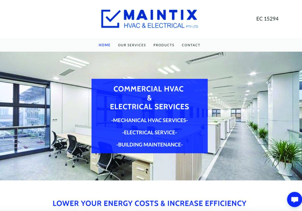 electrician trade sole trader website design perth